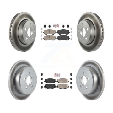 Front Rear Ceramic Pads And Coated Disc Brake Rotors Kit For Jeep Liberty Dodge Nitro KGA-102995