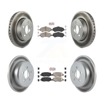 Front Rear Ceramic Pads And Coated Disc Brake Rotors Kit For Jeep Liberty Dodge Nitro KGA-102996