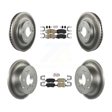 Front Rear Ceramic Pads And Coated Disc Brake Rotors Kit For 2012-2013 Kia Soul KGA-103005
