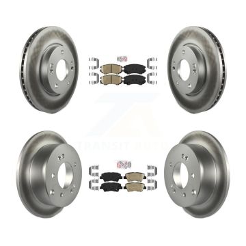 Front Rear Ceramic Pads And Coated Disc Brake Rotors Kit For 2012-2013 Kia Soul KGA-103006