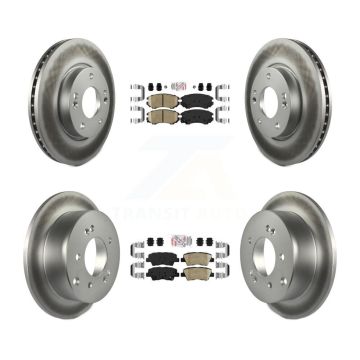 Front Rear Ceramic Pads And Coated Disc Brake Rotors Kit For 2012-2013 Kia Soul KGA-103007