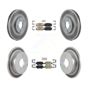 Front Rear Ceramic Pads And Coated Disc Brake Rotors Kit For 2007-2009 Kia Amanti KGA-103009