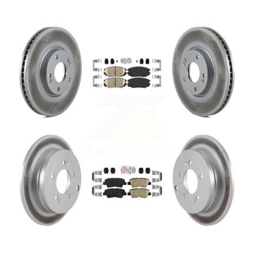 Front Rear Ceramic Pads And Coated Disc Brake Rotors Kit For 2007-2009 Kia Amanti KGA-103012