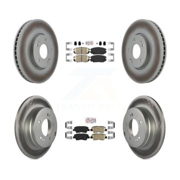 Front Rear Ceramic Pads And Coated Disc Brake Rotors Kit For Hyundai Sonata 3.3L KGA-103016