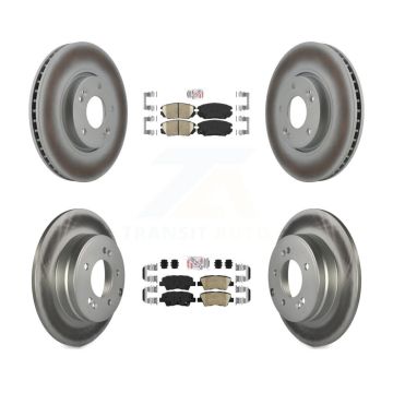 Front Rear Ceramic Pads And Coated Disc Brake Rotors Kit For Hyundai Sonata 3.3L KGA-103019
