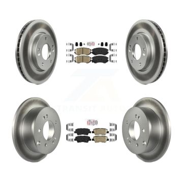 Front Rear Ceramic Pads And Coated Disc Brake Rotors Kit For 2010-2011 Kia Soul 2.0L KGA-103021