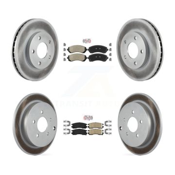 Front Semi-Metallic Rear Ceramic Pad Coated Brake Rotors Kit For Buick Rendezvous Pontiac KGA-103026