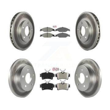 Front Rear Semi-Metallic Pads And Coated Disc Brake Rotors Kit For Ford Mustang KGA-103036