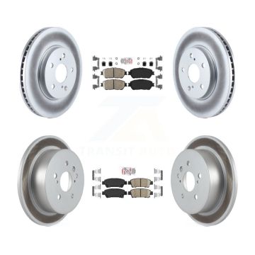 Front Rear Ceramic Pads And Coated Disc Brake Rotors Kit For 2004-2010 Toyota Sienna KGA-103037