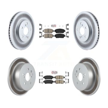 Front Rear Ceramic Pads And Coated Disc Brake Rotors Kit For 2004-2010 Toyota Sienna KGA-103038