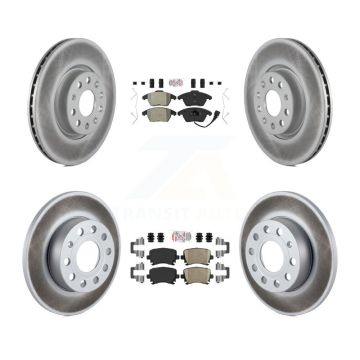 Front Semi-Metallic Rear Ceramic Pad Coated Disc Brake Rotor Kit For 2008 Audi A3 Quattro KGA-103039