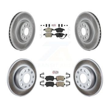 Front Semi-Metallic Rear Ceramic Pad Coated Disc Brake Rotor Kit For 2008 Audi A3 Quattro KGA-103045