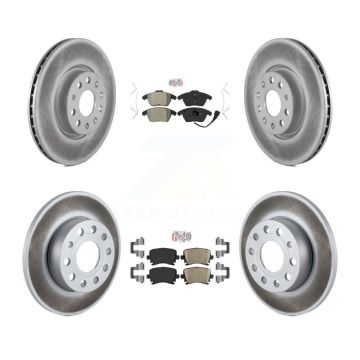 Front Semi-Metallic Rear Ceramic Pad Coated Disc Brake Rotor Kit For 2008 Audi A3 Quattro KGA-103046