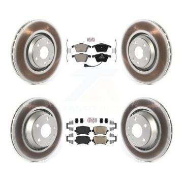 Front Semi-Metallic Rear Ceramic Pad Coat Brake Rotors Kit For 2009-2015 Audi TTS Quattro KGA-103059