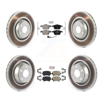 Front Semi-Metallic Rear Ceramic Pad Coat Brake Rotors Kit For 2009-2015 Audi TTS Quattro KGA-103061