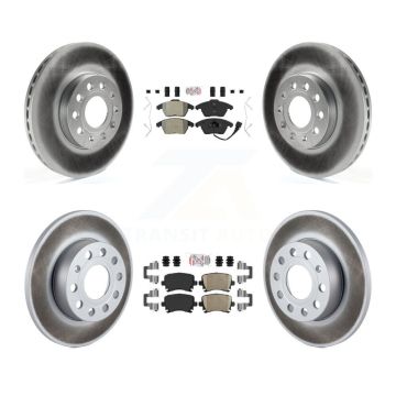 Front Semi-Metallic Rear Ceramic Pad Coat Brake Rotor Kit For 2006-2009 Volkswagen Rabbit KGA-103071