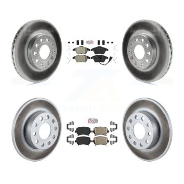 Front Semi-Metallic Rear Ceramic Pad Coat Brake Rotor Kit For 2006-2009 Volkswagen Rabbit KGA-103073
