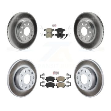 Front Semi-Metallic Rear Ceramic Pad Coat Brake Rotor Kit For 2006-2009 Volkswagen Rabbit KGA-103074