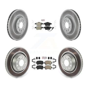 Front Semi-Metallic Rear Ceramic Pad Coated Disc Brake Rotor Kit For Volkswagen Passat CC KGA-103078