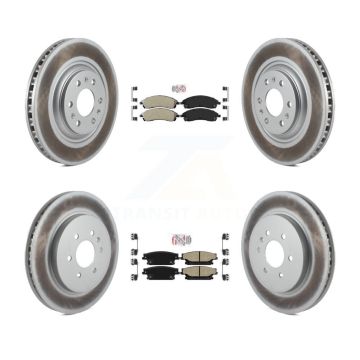 Front Rear Semi-Metallic Pads And Coated Disc Brake Rotors Kit For Cadillac SRX KGA-103087