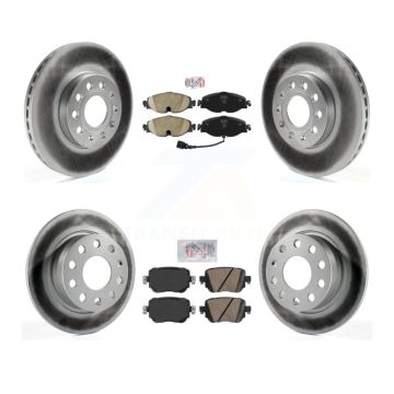 Front Rear Ceramic Pads And Coated Disc Brake Rotors Kit For Volkswagen Golf SportWagen KGA-103095
