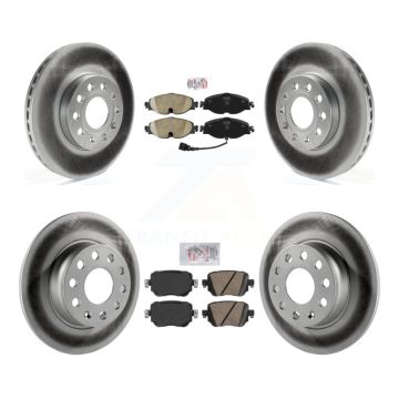 Front Rear Ceramic Pads And Coated Disc Brake Rotors Kit For Volkswagen Golf SportWagen KGA-103096