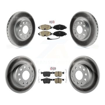 Front Rear Ceramic Pad Coated Brake Rotors Kit For Volkswagen Taos Audi A3 Quattro e-Golf KGA-103098