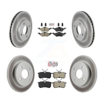 Front Rear Semi-Metallic Pads And Coated Disc Brake Rotors Kit For Ford Focus KGA-103103