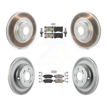 Front Rear Ceramic Pads And Coated Disc Brake Rotors Kit For Hyundai Genesis KGA-103105