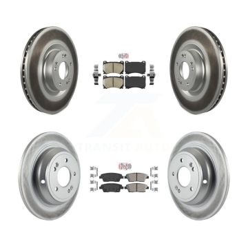 Front Rear Ceramic Pad And Coated Disc Brake Rotor Kit For 2012-2014 Hyundai Genesis 5.0L KGA-103106
