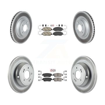 Front Rear Ceramic Pads And Coated Disc Brake Rotors Kit For Hyundai Genesis 3.8L KGA-103107