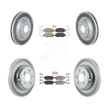 Front Rear Ceramic Pads And Coated Disc Brake Rotors Kit For Hyundai Genesis 3.8L KGA-103108