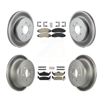 Front Rear Semi-Metallic Pads And Coated Disc Brake Rotors Kit For 2003-2004 Dodge Dakota KGA-103109