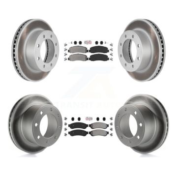 Front Rear Semi-Metallic Pad & Coated Brake Rotor Kit For Ford F-250 Super Duty F-350 4WD KGA-103110