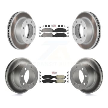 Front Rear Semi-Metallic Pad & Coated Brake Rotor Kit For Ford F-250 Super Duty F-350 4WD KGA-103112