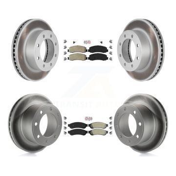 Front Rear Semi-Metallic Pad & Coated Brake Rotor Kit For Ford F-250 Super Duty F-350 4WD KGA-103113