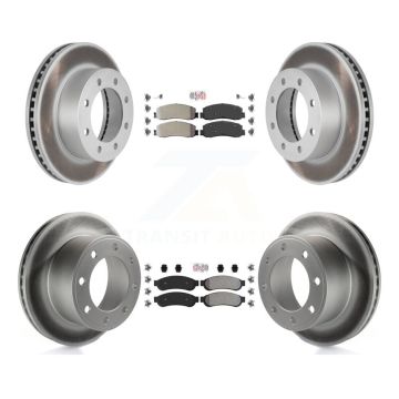 Front Rear Semi-Metallic Pad & Coated Brake Rotor Kit For Ford F-350 Super Duty F-250 4WD KGA-103115