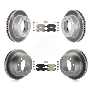 Front Rear Semi-Metallic Pad & Coated Brake Rotor Kit For Ford F-350 Super Duty F-250 4WD KGA-103117