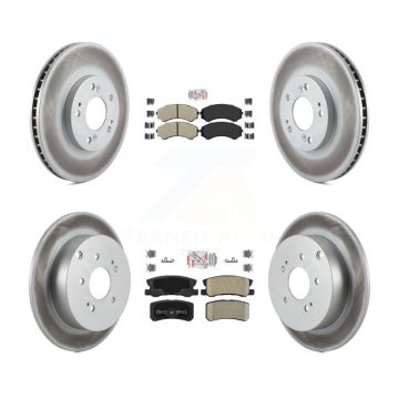 Front Semi-Metallic Rear Ceramic Pad Coated Disc Brake Rotors Kit For Mitsubishi Endeavor KGA-103128