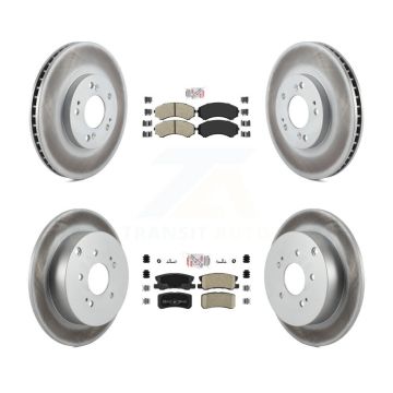Front Semi-Metallic Rear Ceramic Pad Coated Disc Brake Rotors Kit For Mitsubishi Endeavor KGA-103129