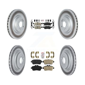 Front Rear Ceramic Pad & Coated Brake Rotor Kit For Mercedes-Benz GLE400 With AMG Package KGA-103144