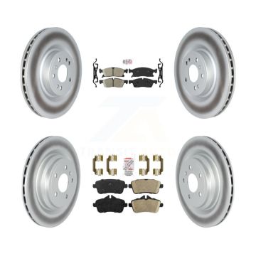 Front Rear Ceramic Pad & Coated Brake Rotor Kit For Mercedes-Benz GLE400 With AMG Package KGA-103147