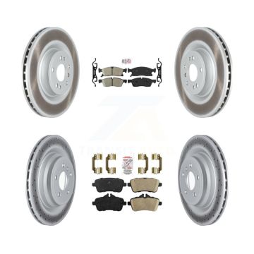 Front Rear Ceramic Pads And Coated Disc Brake Rotors Kit For Mercedes-Benz GLE400 KGA-103149