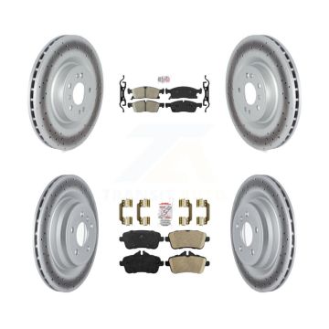 Front Rear Ceramic Pad & Coated Brake Rotor Kit For Mercedes-Benz GLE400 With AMG Package KGA-103153