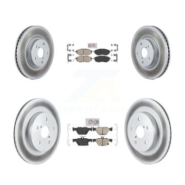 Front Rear Ceramic Pads And Coated Disc Brake Rotors Kit For Subaru Outback WRX Legacy KGA-103161