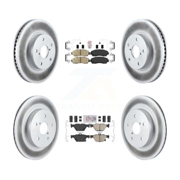 Front Rear Ceramic Pads And Coated Disc Brake Rotors Kit For 2016-2019 Subaru Legacy 2.5L KGA-103163