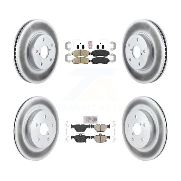 Front Rear Ceramic Pads And Coated Disc Brake Rotors Kit For 2016-2019 Subaru Legacy 2.5L KGA-103165