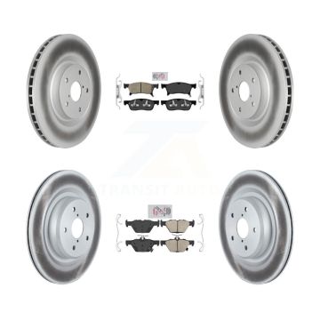 Front Rear Ceramic Pads And Coated Disc Brake Rotors Kit For 2019-2024 Subaru Ascent KGA-103167