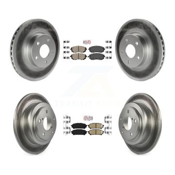 Front Rear Ceramic Pads And Coated Disc Brake Rotors Kit For Subaru Impreza Saab 9-2X KGA-103176