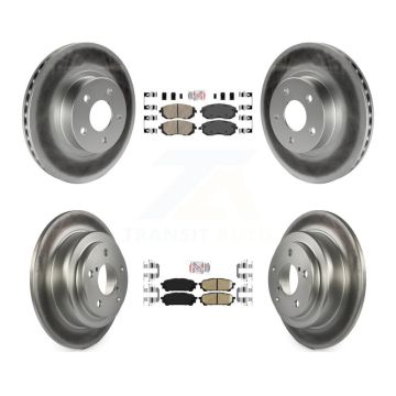 Front Rear Ceramic Pads And Coated Disc Brake Rotors Kit For Subaru Impreza Saab 9-2X KGA-103177